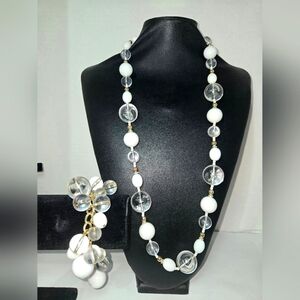 VINTAGE BUBBLE BEAD NECKLACE AND BRACELET